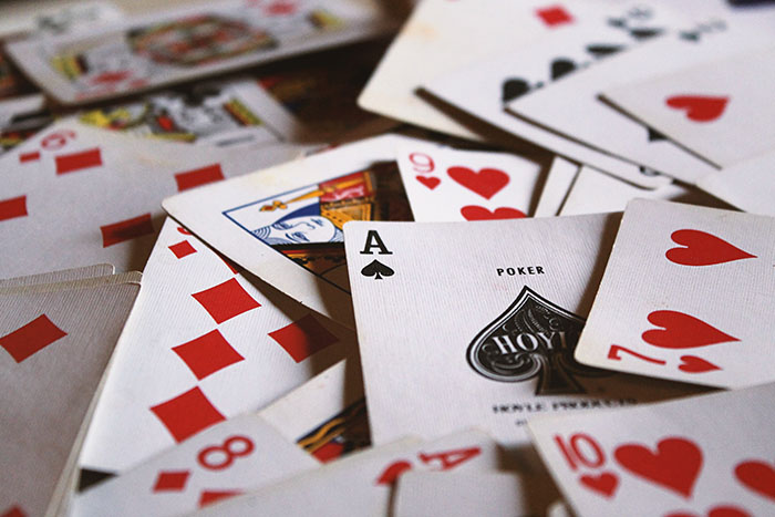 Photo of a scattered cards
